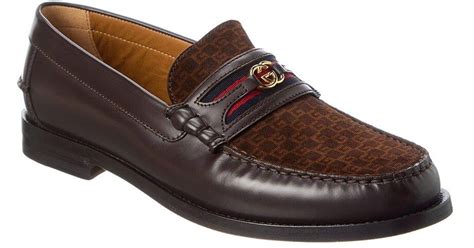 tas leer hoefijzer gucci suede|gucci leather loafers.